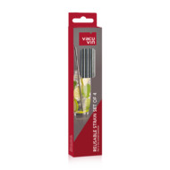 VACU VIN REUSABLE STRAW STAINLESS STEEL | SET OF 4