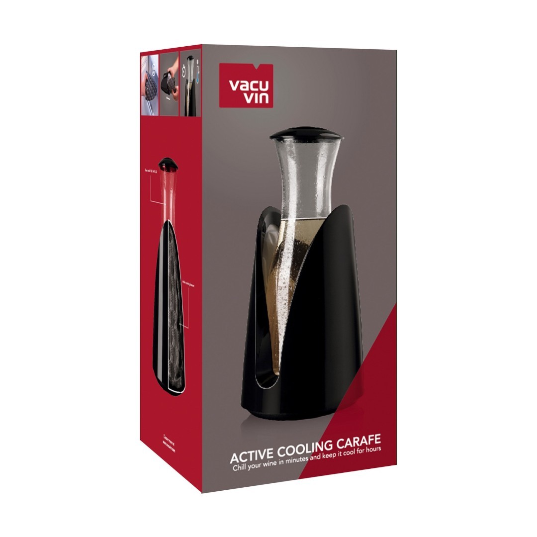 VACU VIN ACTIVE COOLING CARAFE BLACK În stoc