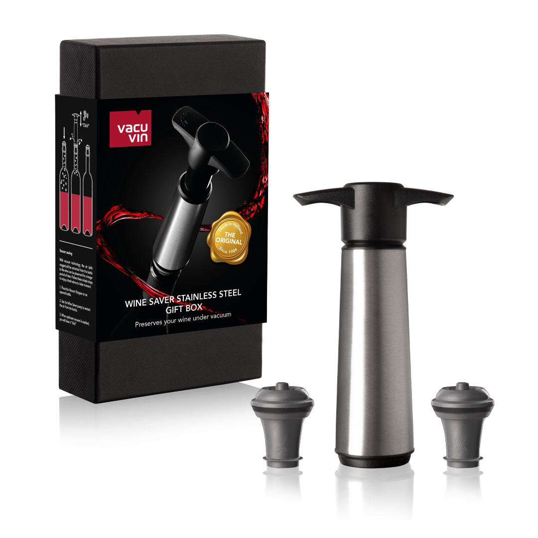 Vacu  Vin Wine Saver Stainless Steel Gift Box